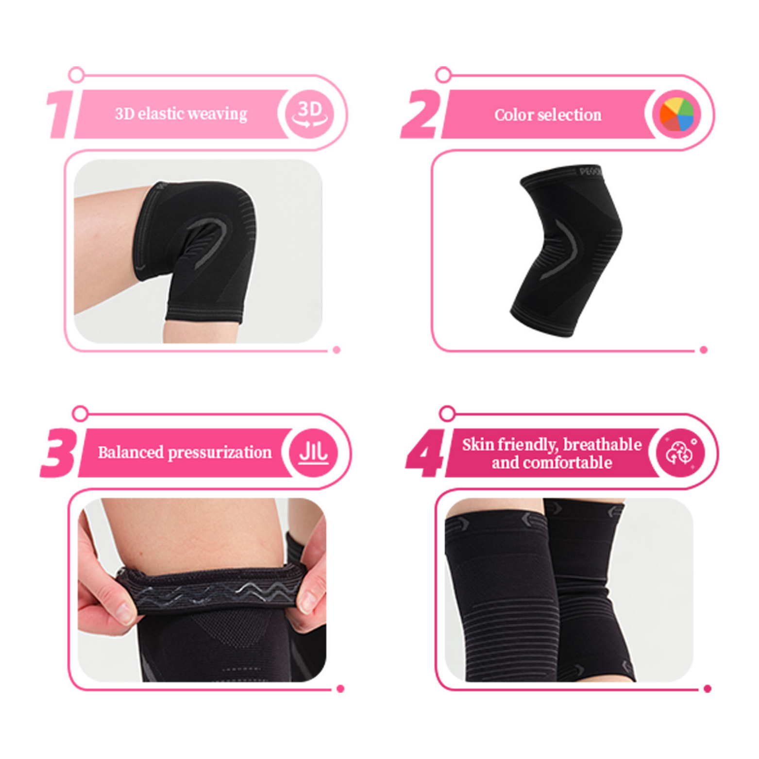 PEOCHAR Elite Knee Support Brace (1 Pack) – Adjustable Compression for Sports, Gym & Daily Performance